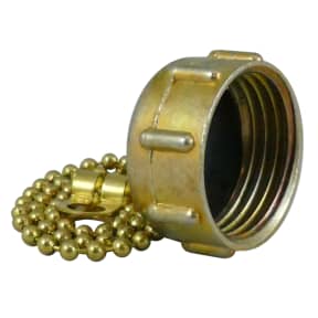 side view of Midland Metals Garden Hose End Cap with Chain- FGH