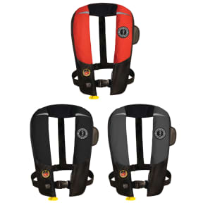 Group View of Mustang Survival HIT Automatic Inflatable PFD - Hydrostatic Inflator Technology