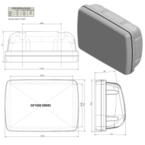 Dimensions of NavPod Gen3 SailPod - Pre-Cut for Raymarine C120W & E120W Multi-Function Displays