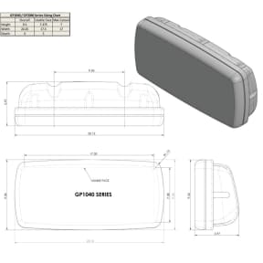 Dimensions of NavPod Gen3 SystemPod - Pre-Cut for Raymarine 9" Multi-Function Displays + One Instrument