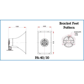 Dimensions of Newmar Deck Hailer 11" x 6-1/2" Rectangular 40W Speaker Horn