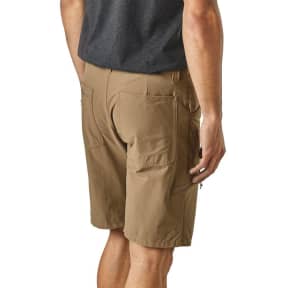 Ash Tan Color Model Back of Patagonia Men's Quandary Shorts 