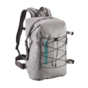 grey of Patagonia Stormfront Roll Top Pack