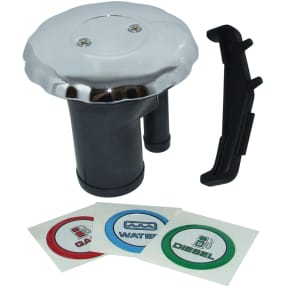 0583 Deck Fill - Stainless Steel Cap with Decal Set