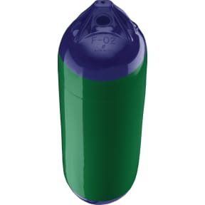 forest green with blue tips of Polyform US Polyform F-Series Boat Fenders