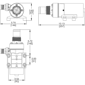 Dimensions of Raritan 53100 Macerator Pump