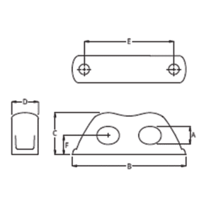 Dimensions of Ronstan Aluminum Fairleads - Doubles