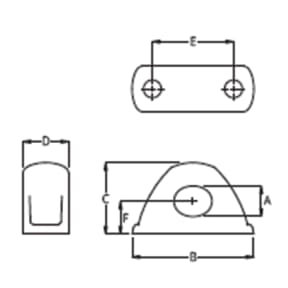 Dimensions of Ronstan Aluminum Fairleads - Singles