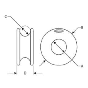 Diagram of Ronstan Low Friction Ring
