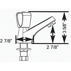 Dimensions of Scandvik Classic Cold Water Tap