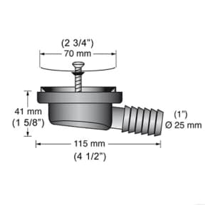 dia of Scandvik Low Profile 1" Shower Drain