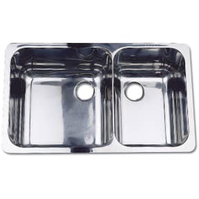 10234 of Scandvik Rectangle Asymmetric Double Sink 24" Wide