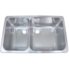 10632 of Scandvik Rectangle Asymmetric Double Sink 24" Wide