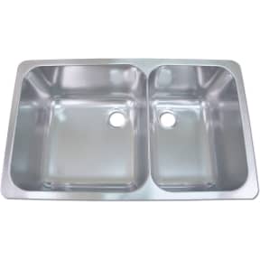 10649 of Scandvik Rectangle Asymmetric Double Sink 24" Wide