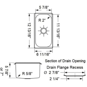 Rectangular Sinks - Mirror Finish 18/10 Stainless Steel