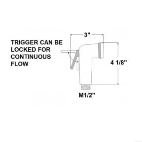 dia of Scandvik Shower Kit: Mixer, Handle with On/Off Trigger, Hose