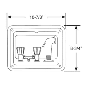 dia of Scandvik ABS Shower Box with Hot and Cold Controls