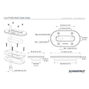 Scanstrut Low Profile Multi Deck Seal Diagram