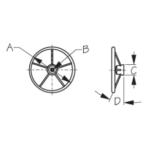 diagram of Sea-Dog Line Five Spoke Stainless Steel Dished Steering Wheel with Plastic Cap