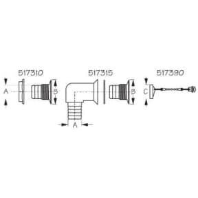 diagram of Sea-Dog Line 1" Sink Drain