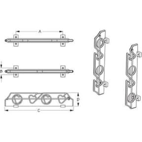 diagram of Sea-Dog Line 4 Pole Rod Storage Rack