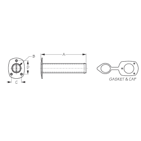 90&deg; Flush Mount Economy Rod Holder w/Cap