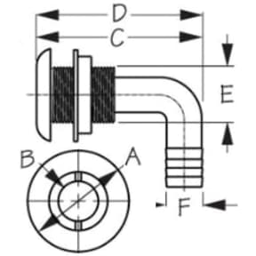 90 Degree Thru-Hull with Stainless Cap