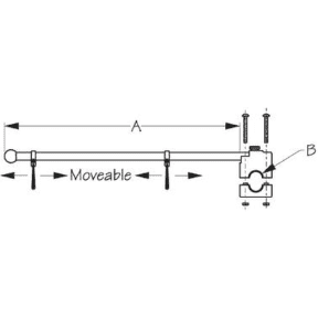 Dimensions of Sea-Dog Line Flagpole with Rail Mount - Adjustable