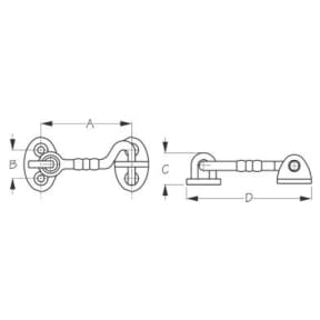 dia of Sea-Dog Line Brass Decorative Door Hook