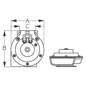 diagram of Sea-Dog Line Hidden Mount Mini Compact Electric Horn