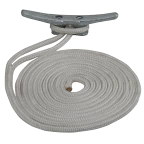 braided white of Sea-Dog Line Premium Dock Line - Double Braided Nylon