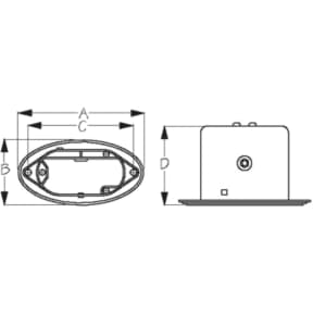 Dimensions of Sea-Dog Line Drop In Hidden Electric Horn V.2 with Grills