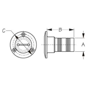 diagram of Sea-Dog Line Hose Deck Fill - 316 S.S