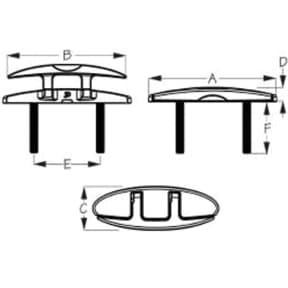 Oval Folding Cleat with Hidden Hex Bolts