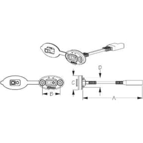 diagram of Sea-Dog Line SAE Power Socket - Front Mount