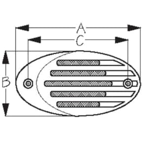 Dimensions of Sea-Dog Line Screw In Horn Grills for V.1 & V.2 Horns