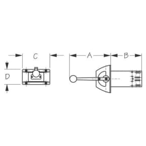 diagram of Sea-Dog Line Single Function Lever Engine Control - Brass