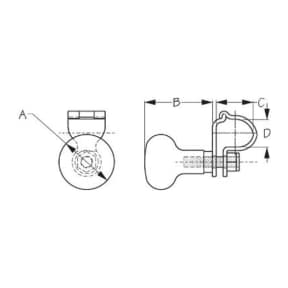 diagram of Sea-Dog Line Steering Wheel Maneuvering Knob