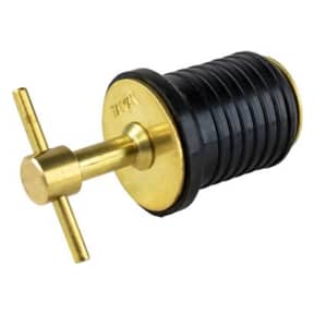 2 Pcs T-Handle Drain Plug -Turn Marine Boat Drain Plugs Rubber Plugs with Brass Handle Boat Marine Accessories, Gold