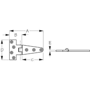 diagram of Sea-Dog Line T-Hinge 4"