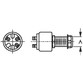 Three Position Ignition Switch: 3 Screw Terminal