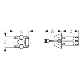 diagram of Sea-Dog Line Twin Single Function Levers Engine Control - Stainless Steel