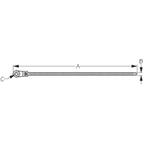 Dimensions of Sea-Dog Line UL Cable Ties with Mounting Hole - UV Black