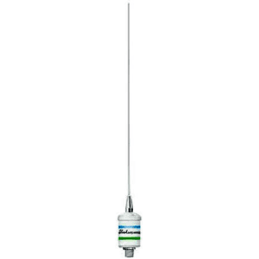 side view of Shakespeare 5215 Classic Squatty Body VHF Sailboat Antenna with 60 Ft Cable - 3 Ft