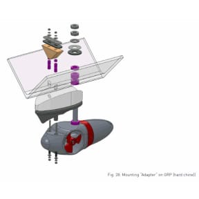 Hard Chine Install of Sleipner Side-Power Installation Kit with Adapter - for EX95 External Pod Thruster