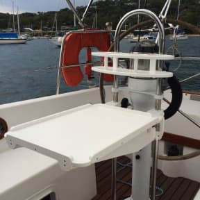 in use of SnapIt Folding Pedestal Guard Tables