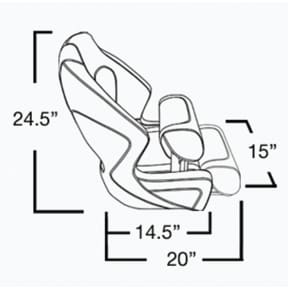 Dimensions of Springfield Marine Deluxe Sport Flip-Up Seat