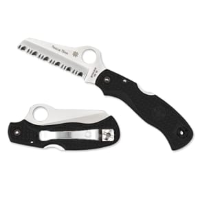 black of Spyderco Rescue Knife - Serrated Blade