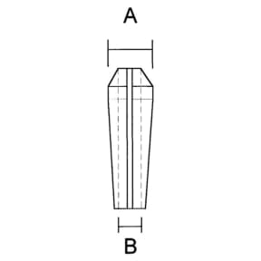 Dimensions of STA-LOK Sta-Lok Wedges - for 1 x 19 Dyform & Compacted Strand Wire