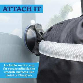 Mesh Trash Bag with Locking Suction Cup & Litter Guard Cinch Tie